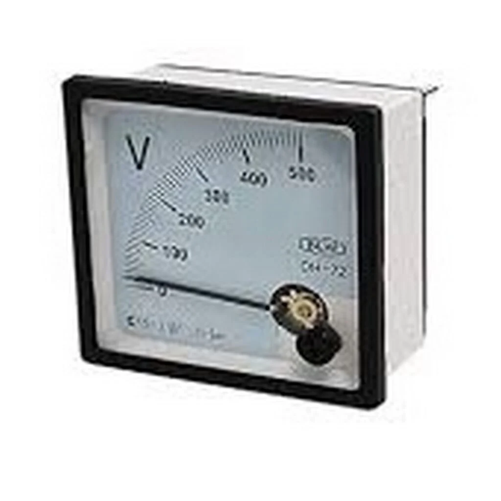 VOLTMETER, SQUARE FLUSH MOUNTING, AC panel-mounted analog display