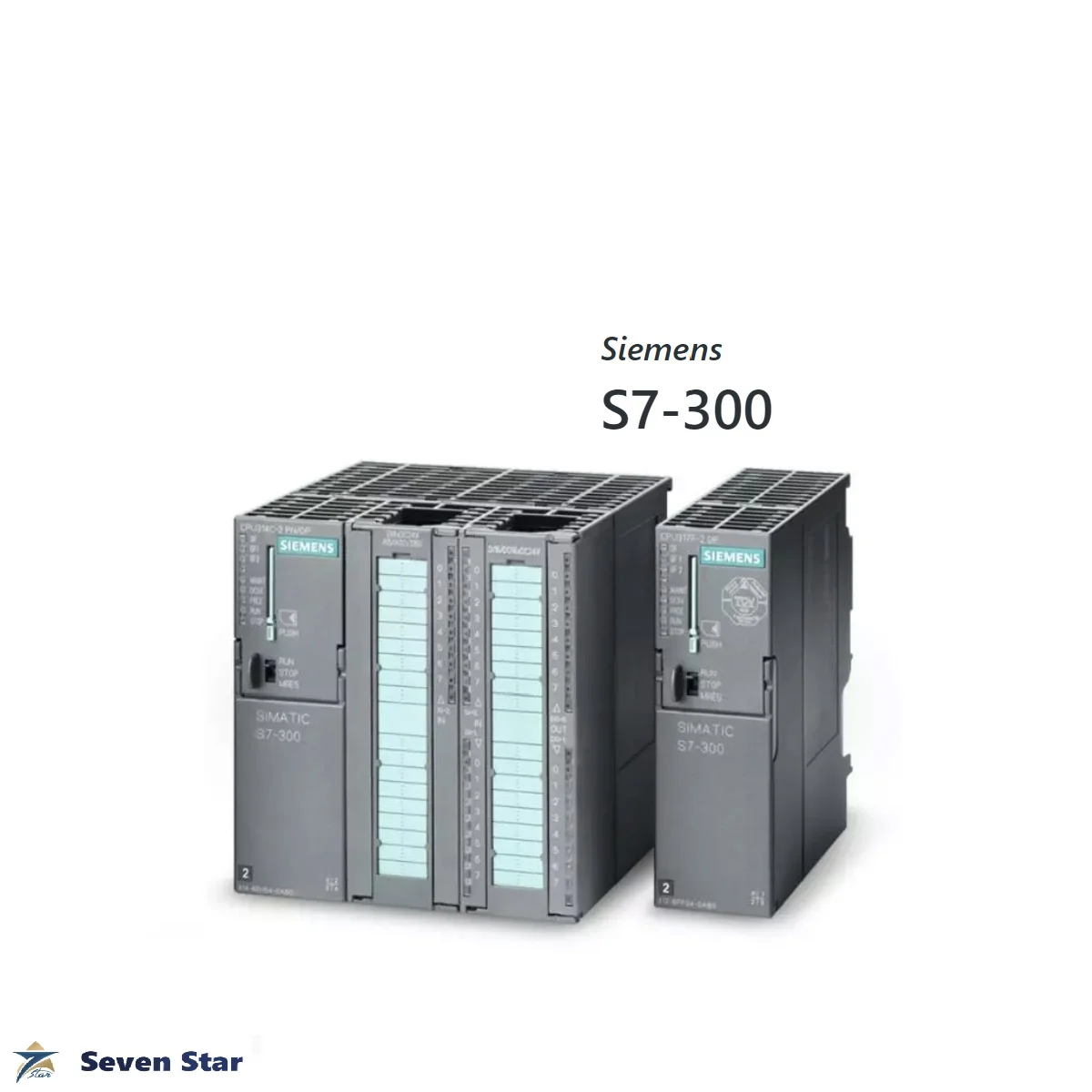Siemens S7-300 PLC front view – compact modular controller" Siemens S7-300 PLC front view – compact modular controller"