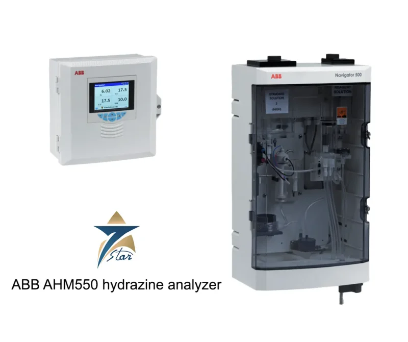 ABB Navigator AHM550 hydrazine analyzer with AWT540 transmitter for boiler feedwater monitoring