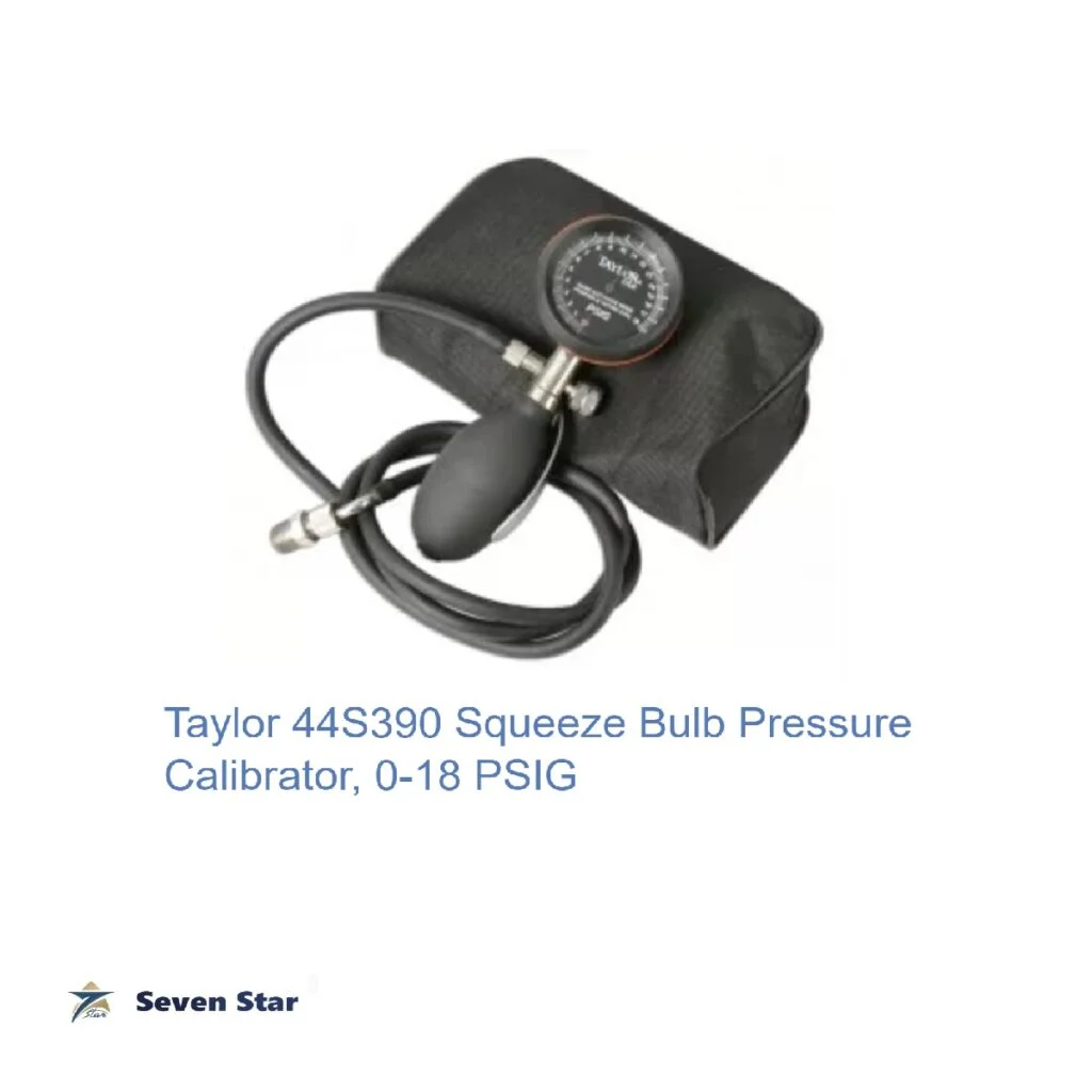 TAYLOR 44S390 squeeze bulb pressure calibrator 0–18 psi
