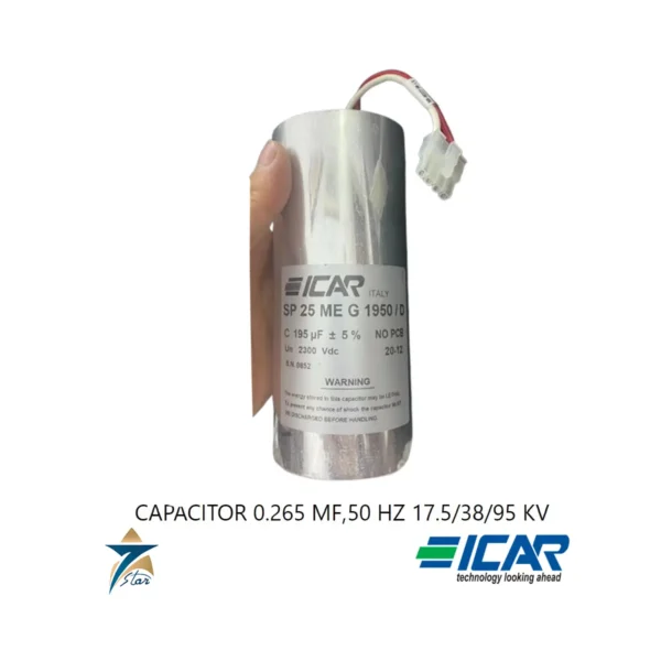 ICAR 0.265 µF 50 Hz high voltage capacitor for industrial power applications