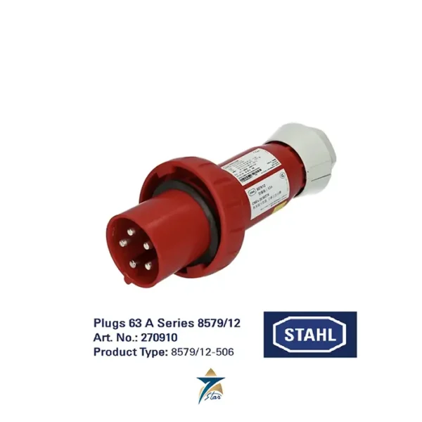 R. STAHL 8579/12-506 63 A industrial plug with IP66 protection and 5-pole connection