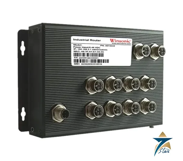 Winsonic NE10001-20842B rugged IP68 EN50155 M12 PoE++ 10G switch for railway and industrial networks