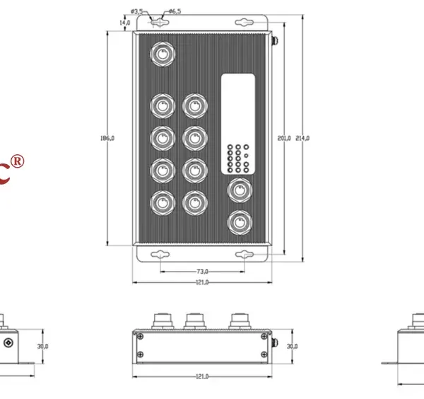 Winsonic NE10002-208423 rugged IP68 EN50155 M12 PoE++ industrial Ethernet switch (10×1G, 8×PoE++)