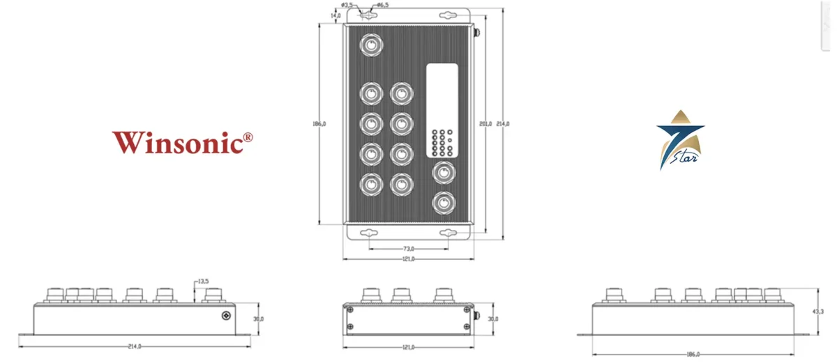 Winsonic NE10003-208423 – EN50155 IP68 M12 PoE++ Switch