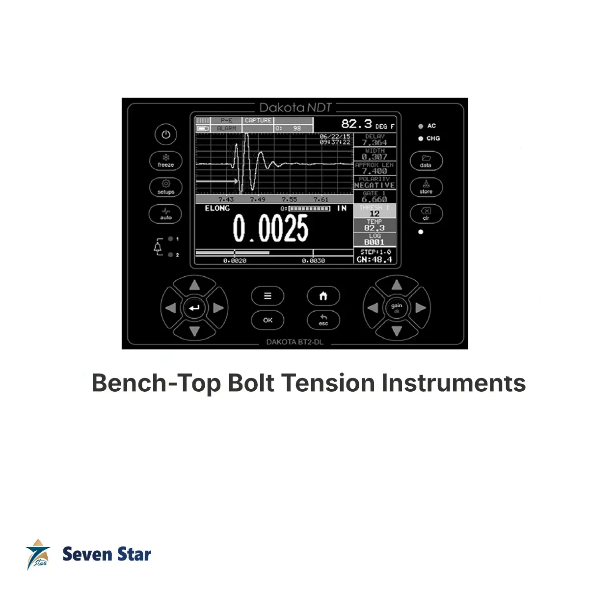 Bench-top ultrasonic bolt tension measurement instruments