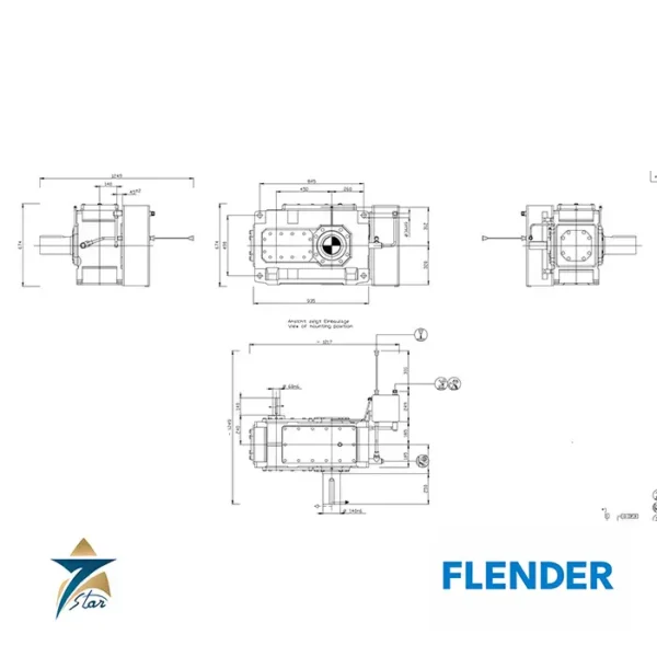 Flender H2SV 09 gear unit with cooling coil and oil tank
