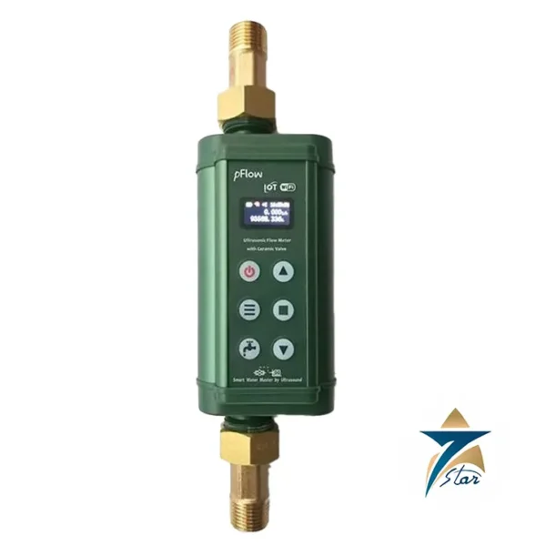 pFlow VF600 Flow Control Valve with Wi-Fi connectivity and LCD display for precise water regulation