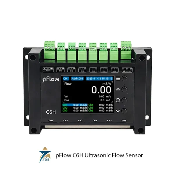 pFlow C6H Ultrasonic Flow Sensor for Industrial Fluid Metering and Smart Controls