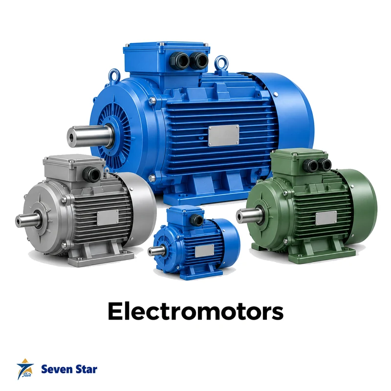 Industrial electric motors in various frame sizes