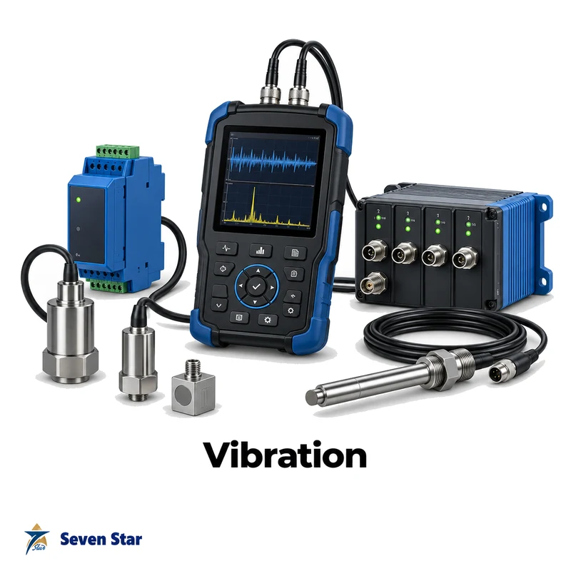 Vibration monitoring instruments, sensors and condition monitoring systems