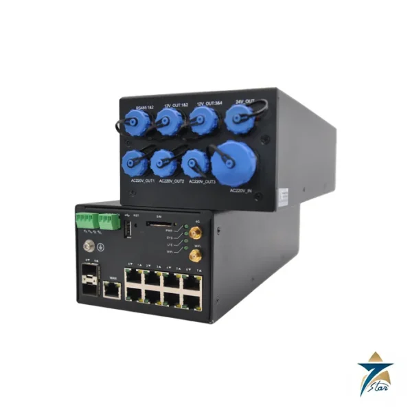 Winsonic NE24004-10833B 4G LTE Gateway with IP30-Rated 9-Port Switch and SFP Uplinks Supplied by Authorized Partner Seven Star LLC