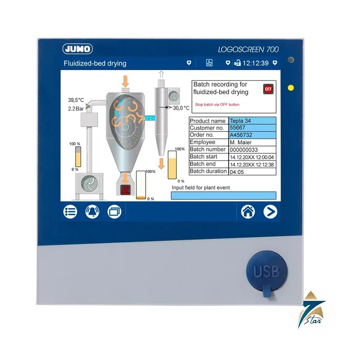 706530-s18j2 JUMO LOGOSCREEN 700 706530 paperless recorder with touchscreen