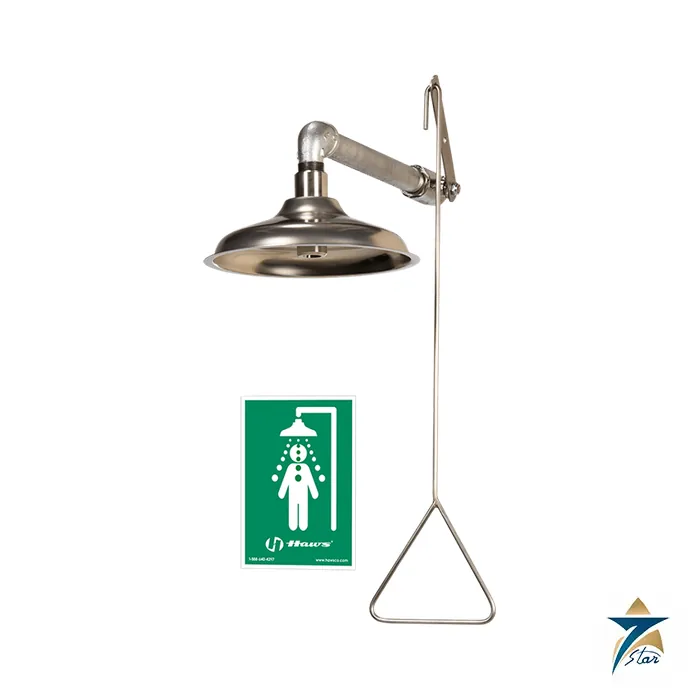8123-haws Haws 8123 AXION MSR emergency drench shower with stainless steel showerhead and pull rod