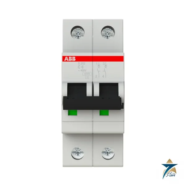 ABB S202-C6 S200 two-pole miniature circuit breaker C 6 A