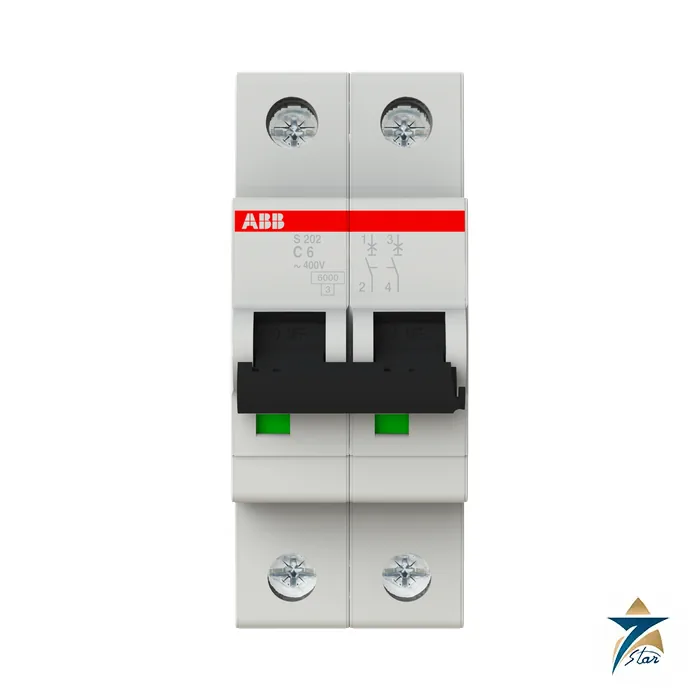 abb-2CDS252001R0064 ABB S202-C6 S200 two-pole miniature circuit breaker C 6 A