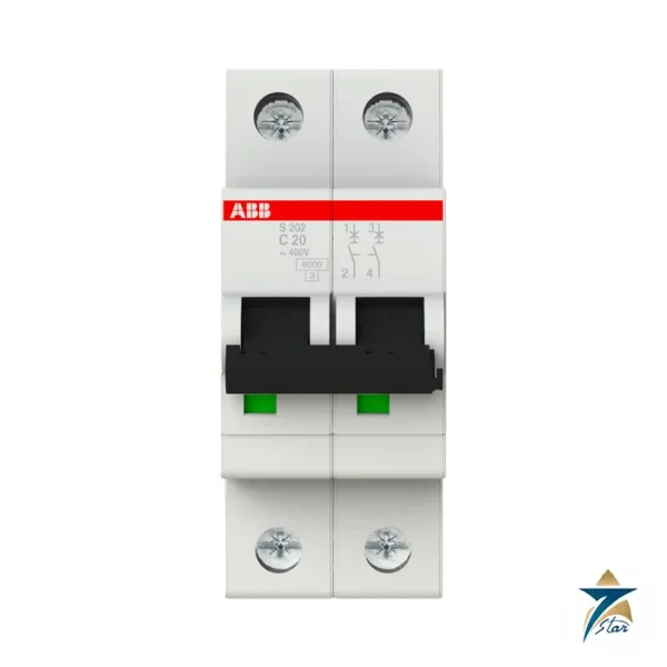 ABB S202-C20 S200 two-pole miniature circuit breaker C 20 A