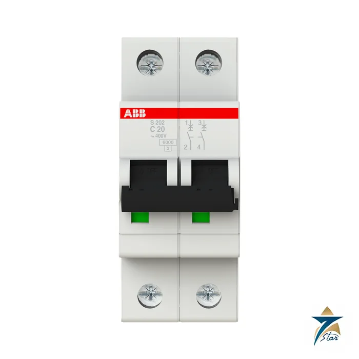 abb-2CDS252001R0204 ABB S202-C20 S200 two-pole miniature circuit breaker C 20 A