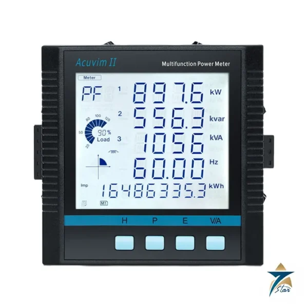 Accuenergy Acuvim II advanced power and energy meter front view (family image covering Acuvim IIR and IIW)