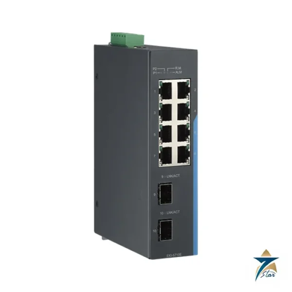 Advantech EKI-5710E-2FI managed industrial Ethernet switch with SFP ports