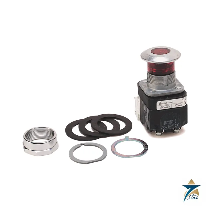 Allen-Bradley 800T-FXP16RA1 illuminated push-pull red mushroom button