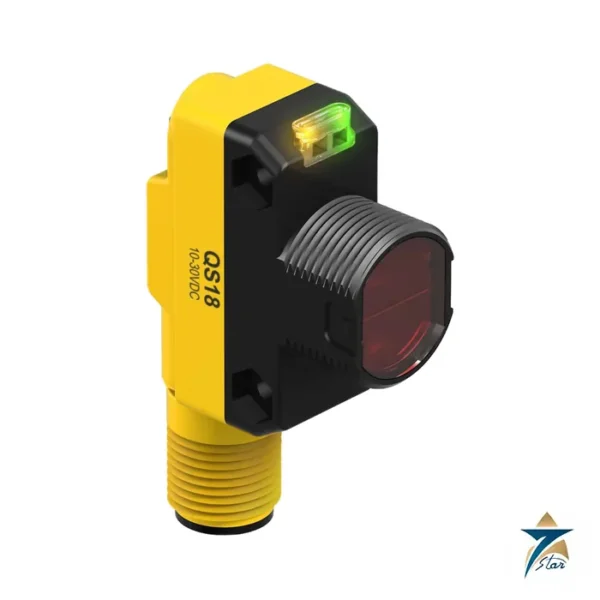 Banner QS18 series right-angle barrel sensor (family image)