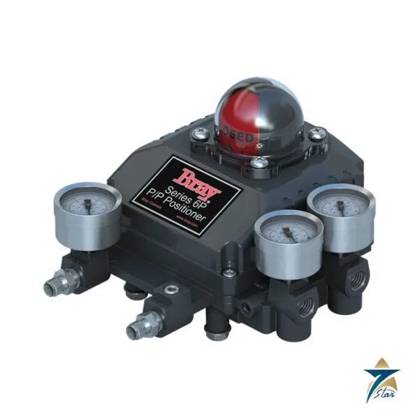 Bray Series 6P pneumatic positioner with three gauges and dome indicator