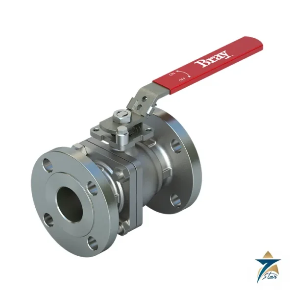 Bray Series F15 F30 flanged two-piece full-port ball valve with lever handle