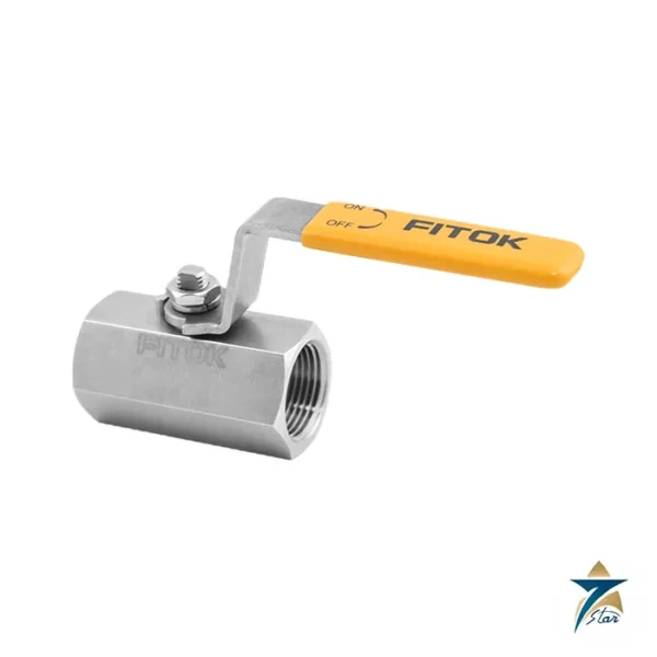 FITOK BRSS-FNS8-10 hex bar stock ball valve in 316 stainless steel with 1/2 in. female NPT ends