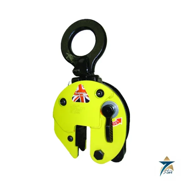 Camlok CY hinged vertical plate clamp with swivelling hook ring