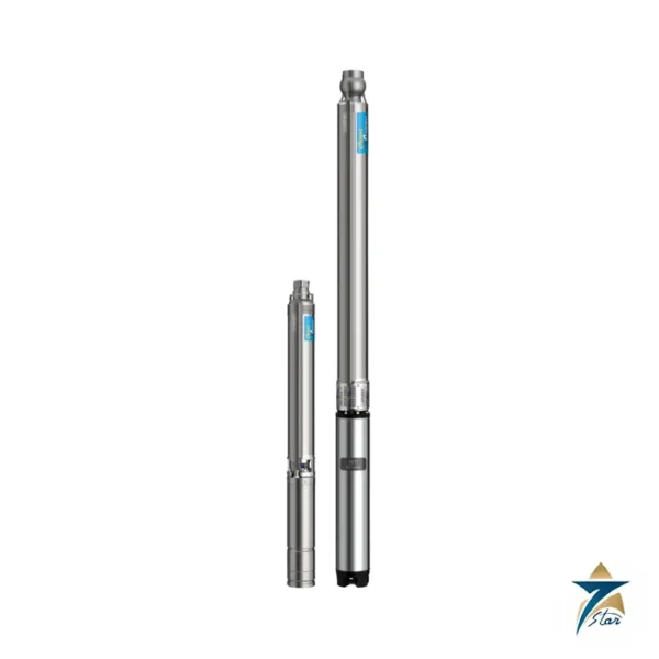 Caprari Desert E4X and E6X submersible borehole pumps (official family photo from the Caprari Desert Energy product page)
