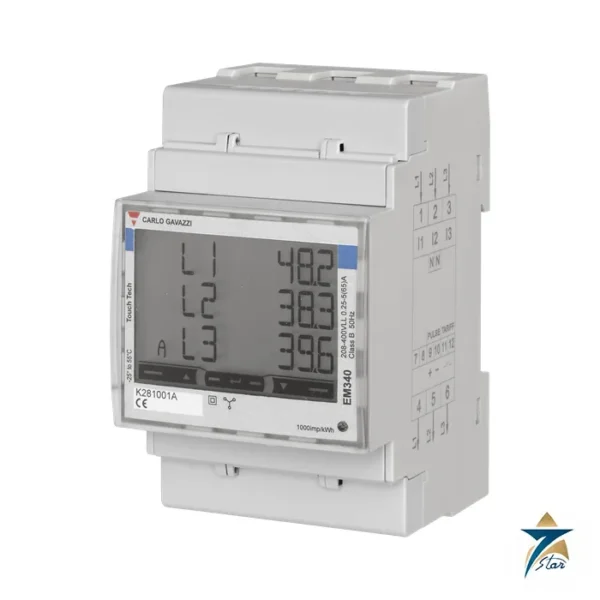 Carlo Gavazzi EM340 three-phase DIN rail energy meter
