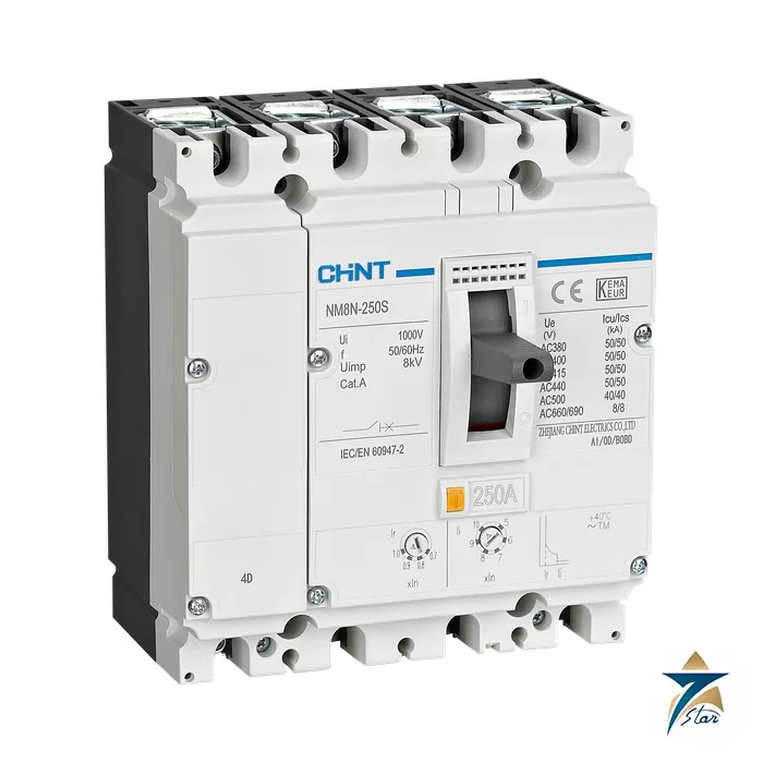 chint-nm8n CHINT NM8N-250S 4-pole moulded case circuit breaker
