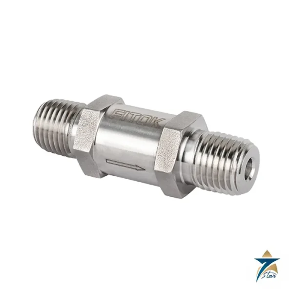 FITOK CHSS-NS4-2 poppet check valve in 316 stainless steel with 1/4 in. male NPT ends