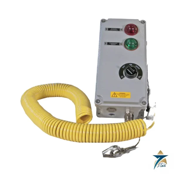 Cortem GRDE-4200 electronic earthing system with earthing clamp and yellow spiral cable