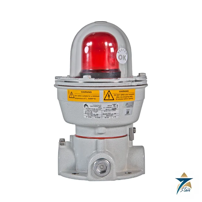 cortem-xlf Cortem XLF Ex xenon strobe obstruction light with red diffuser