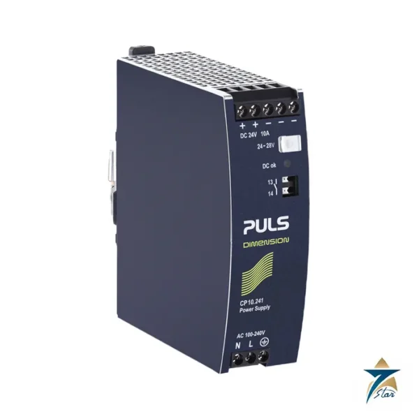 PULS CP10.241 24 V 10 A single-phase DIN rail power supply, front view