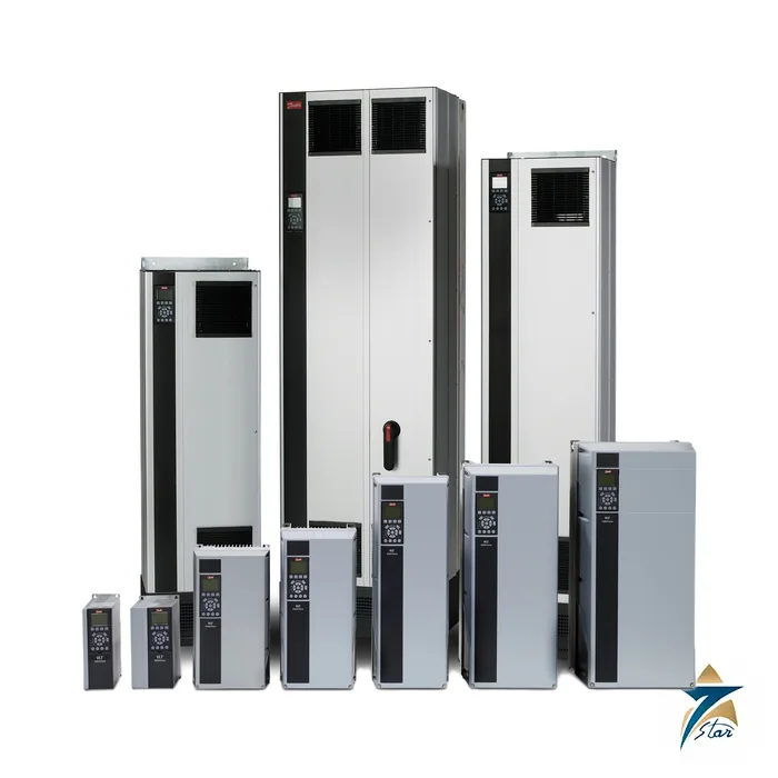dan-125373 Danfoss VLT AQUA Drive FC 202 (official Danfoss family image of the range; this order code is one size in it)