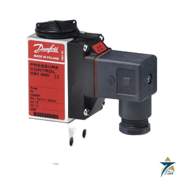 Danfoss MBC 5000 compact pressure switch with DIN plug (official image of the MBC 5000 type)