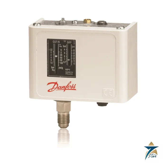 dan-187131 Danfoss KP 1 pressure switch with flare connection (official image of the KP 1 type)