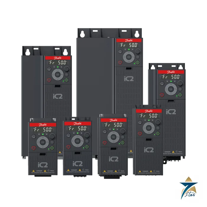 dan-357247 Danfoss iC2-Micro frequency converter (official Danfoss family image of the range; this order code is one size in it)