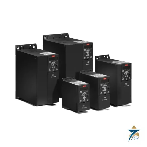 Danfoss VLT Micro Drive FC 51 range, black M1 to M3 drives (family image, 2.2 kW drive 136N8929 without RFI filter)