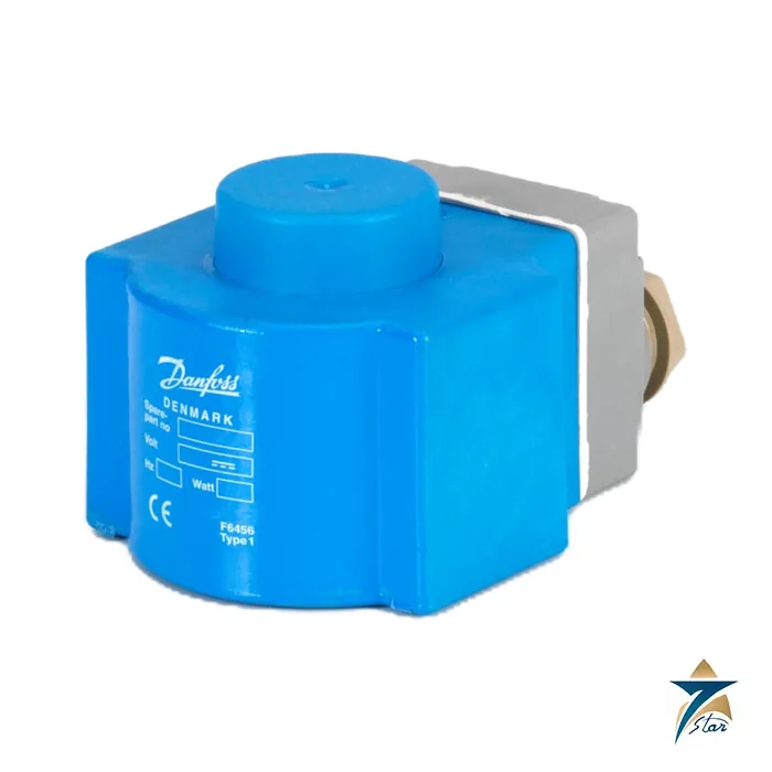 Danfoss BG solenoid coil, blue clip-on coil (018F6857 BG024DS)