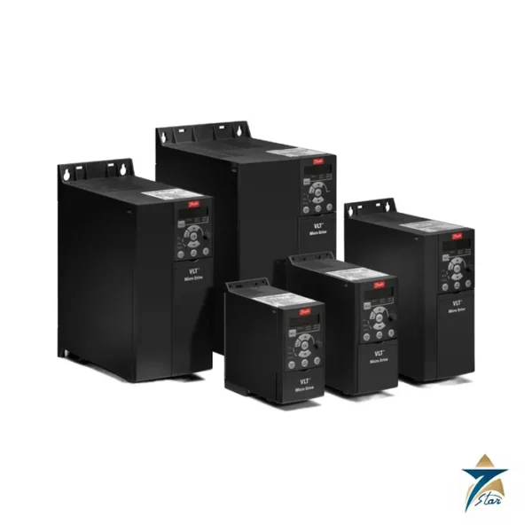 Danfoss VLT Micro Drive FC 51 family, sizes M1 to M5 (family photo, not this exact frame)