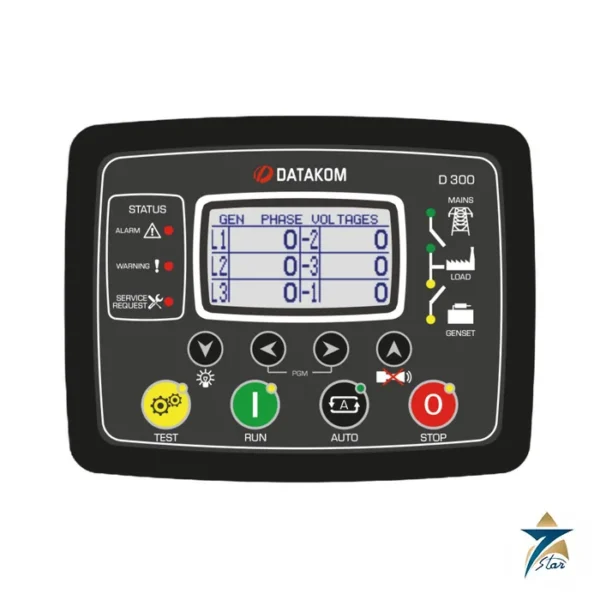 Datakom D-300 MK3 modular genset controller front panel