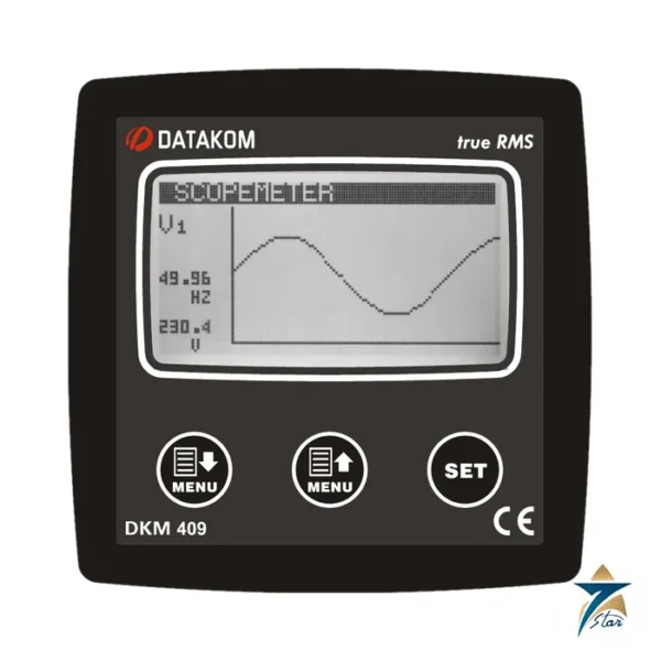 Datakom DKM-409 network analyser with scopemeter display