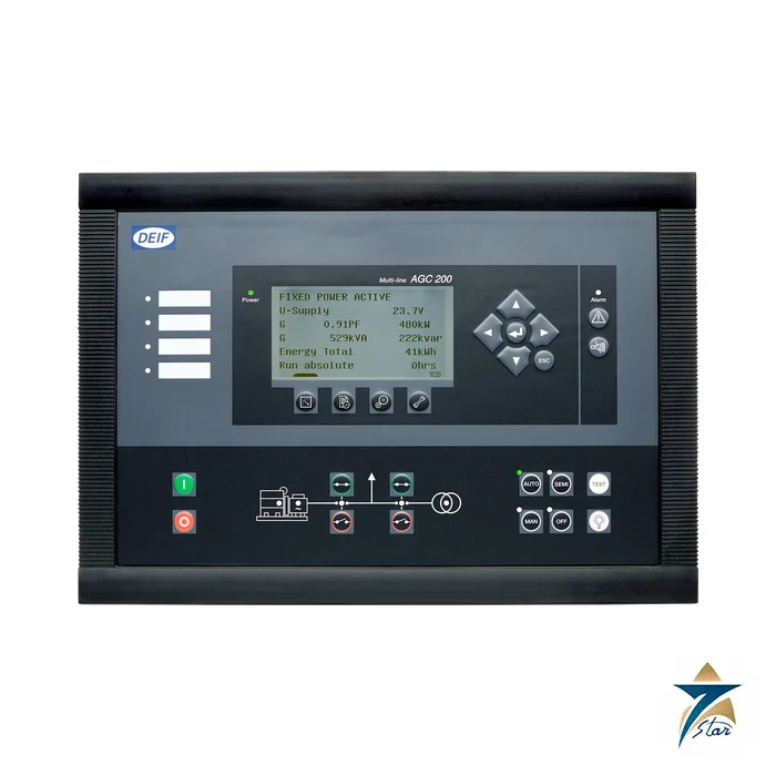 DEIF AGC 200 automatic genset controller front panel DEIF AGC 200 automatic genset controller front panel