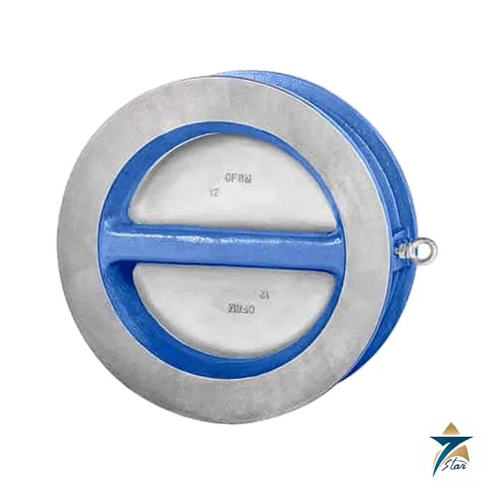 APCO CDD double door wafer check valve with blue ductile iron body