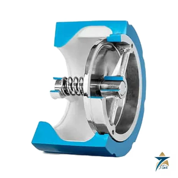 APCO CSC silent check valve cutaway showing spring-loaded plug