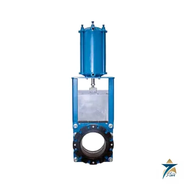 DeZURIK KSL-LA slurry knife gate valve with pneumatic cylinder actuator
